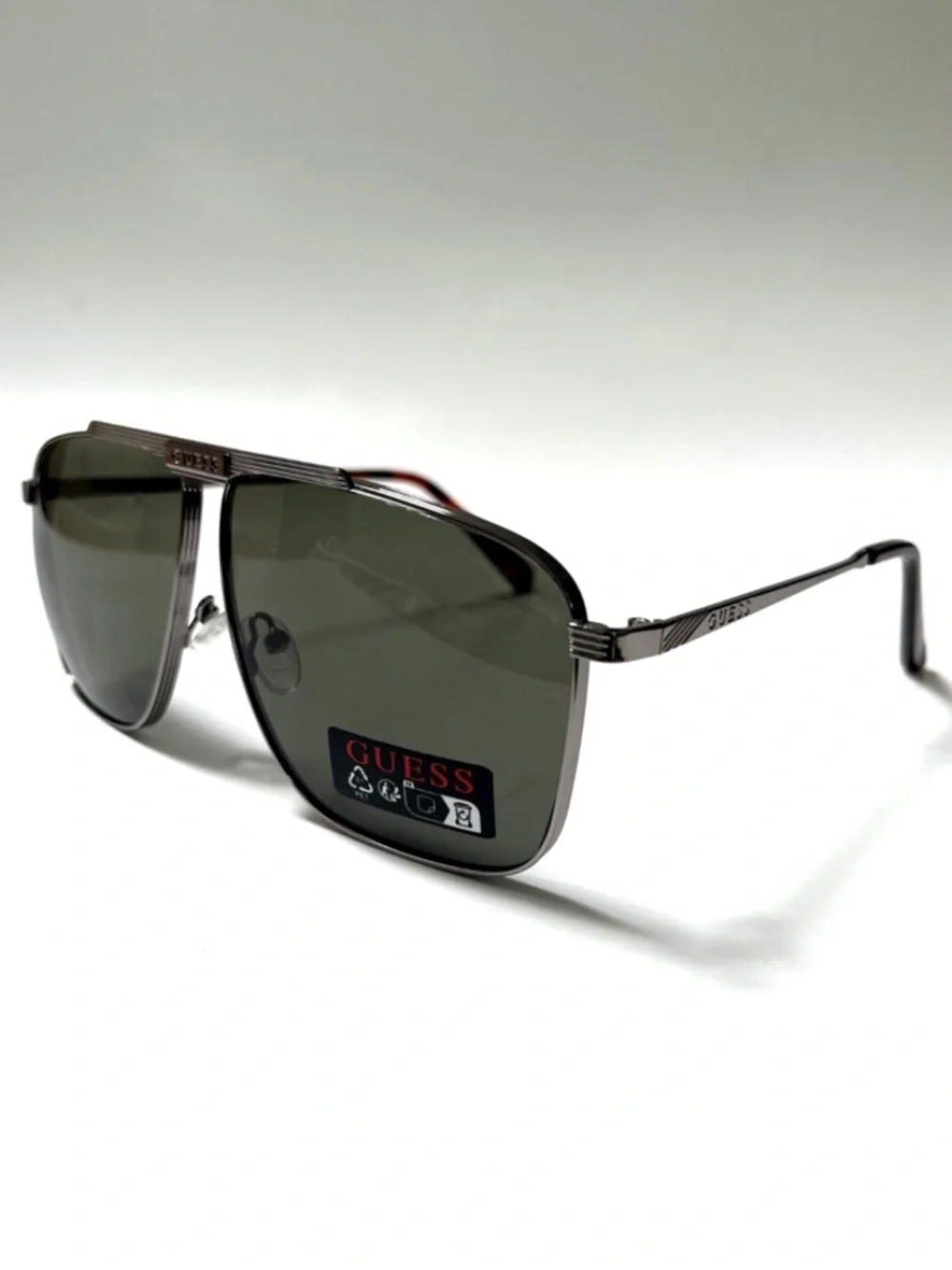 New GUESS Aviator Sunglasses GO00052 Metal Silver Classic Tortoise Leg